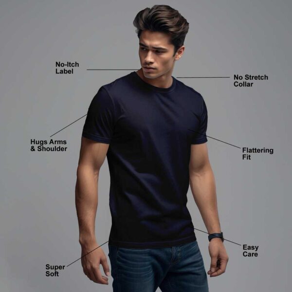 Cotton T-shirts in Navy Blue for Active Lives and Unleash Adventure - Image 5